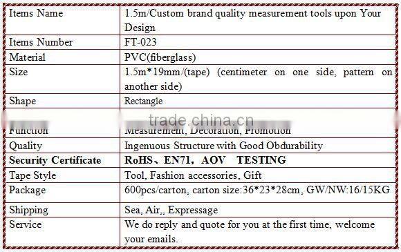 200cm/79inch medical pvc sewing metric tape measure upon Your Design and Logo