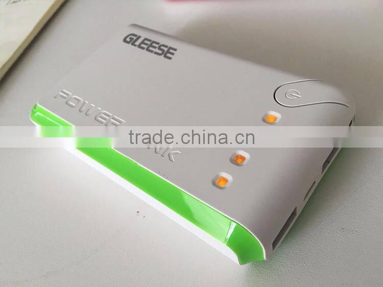 2016 Gleese Smart Advertisement Power Bank two ports charger portable power bank for laptop and mobile 6600mah