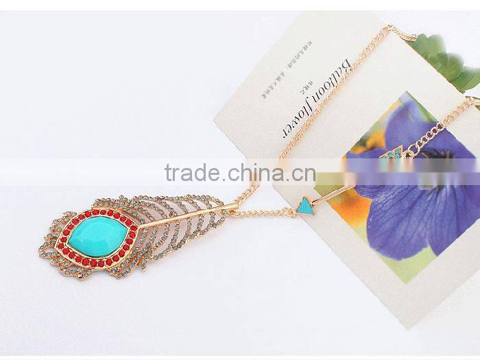 New gold chain design jewellery arrow charm feather pendant necklace