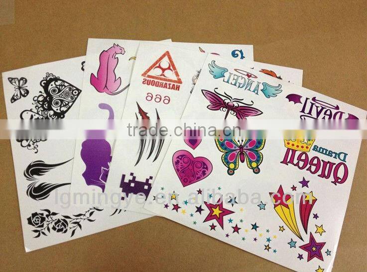 Customized lovely designs temporary tattoo supply for women
