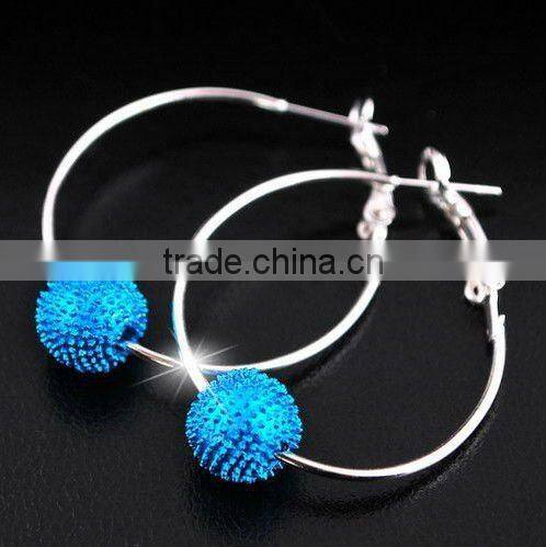 Hot sale alloy ball shamballa hoop earring