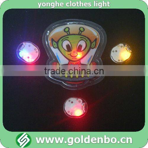 Cartoon PVC flashing clothing light for being sewed on kids clothes