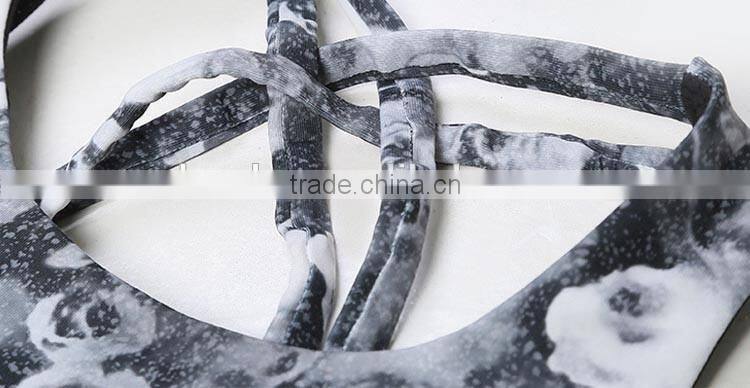 hot sex women's sport bra active wear custom sport bra pretty flower pattern bra sport girls