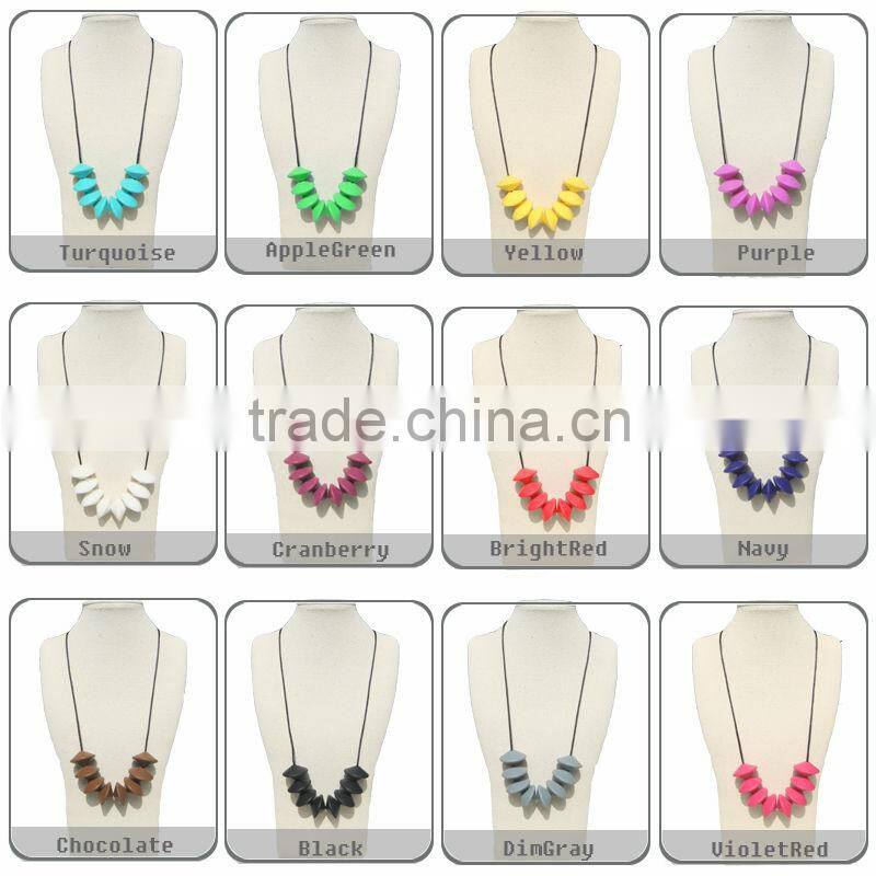Soft Silicone Necklace for Teething/Fashion silicone necklace 2015