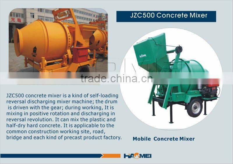 JZC500 mezcladora de concreto recomendad por haomei