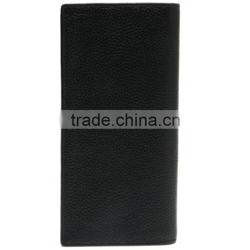 CW967-001 2016 Boutique Men's Long Leather Wallet male genuine pebble leather black purse