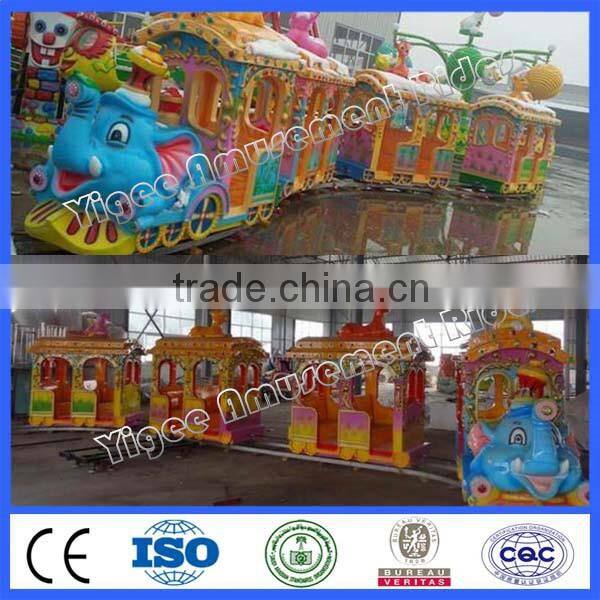 Theme park ride elephant track train
