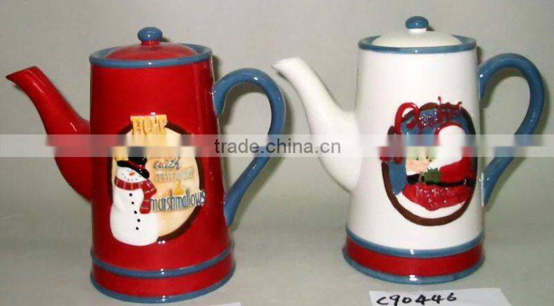 Santa teapot , Xmas teapot, Xmas ceramic teapot