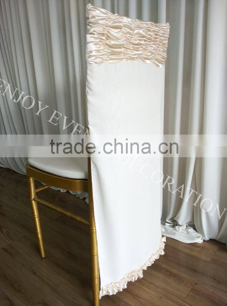 YHC#163 elegant fancy satin chiffon chair back cover