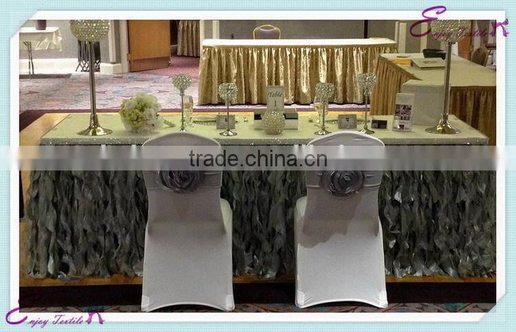 YHK#51 curly table skirt - polyester banquet wedding wholesale chair cover sash table cloth skirt linen
