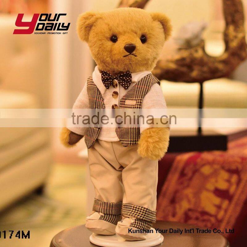 customized plush teddy bear couple stuffed toy suit bear