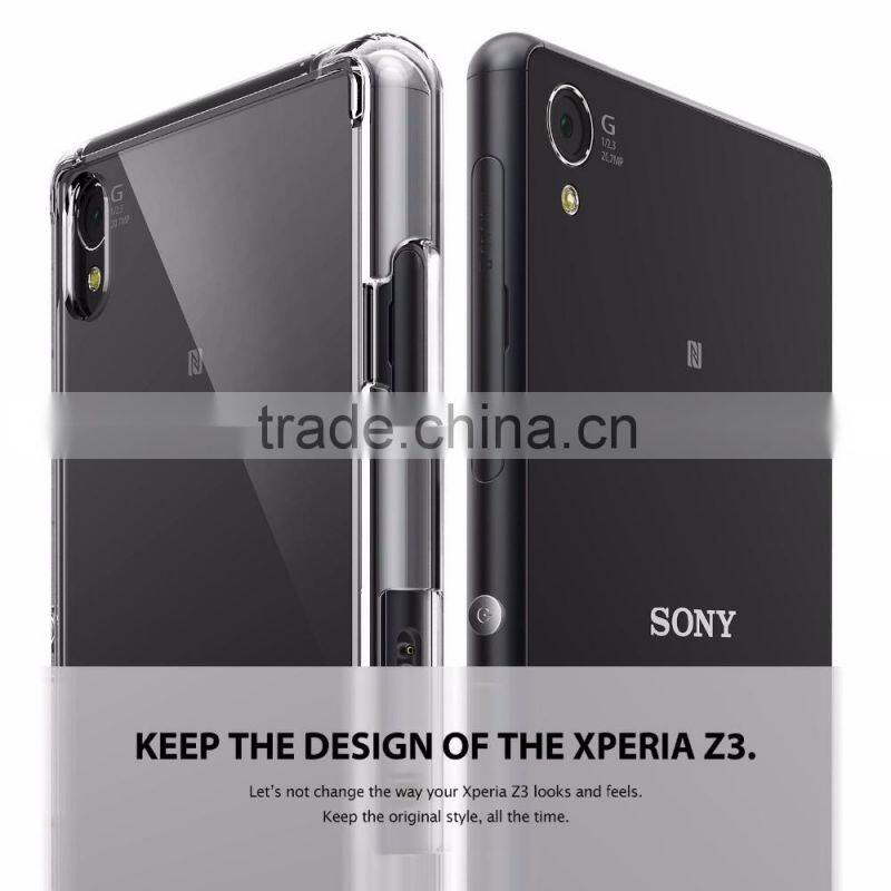Samco Simple & Clear TPU+PC Bumper Back Cover for Sony Xperia Z3 for Sony Xperia Z3 Transparent Phone Housing