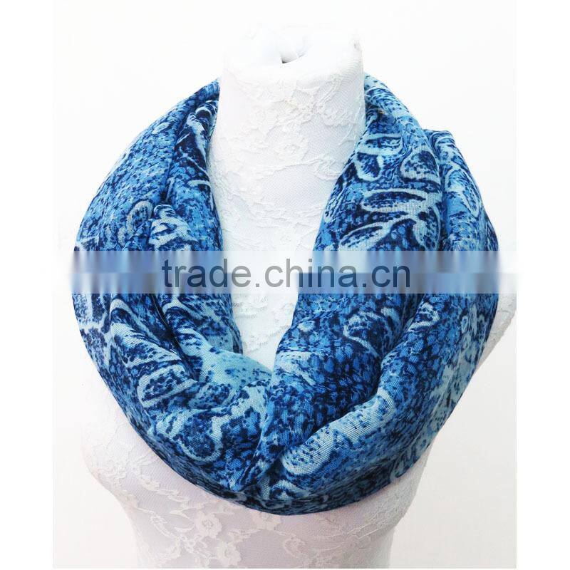 2016 New Spring Scarf Leaf Pattern Print Infinity Scarf