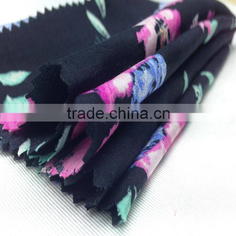 2015 xiangsheng samll flower cotton printing viscose elastane jersey fabric