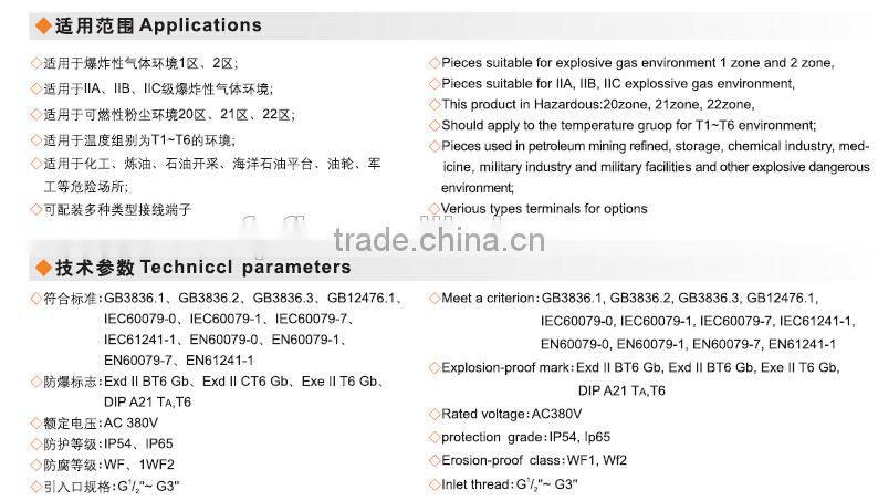 BJX51 Explosion proof junction box IP65 aluminum alloy enclosure