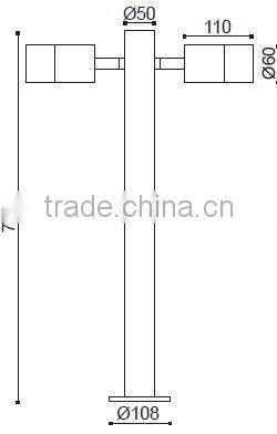 110V-120V modern bollard light For North America