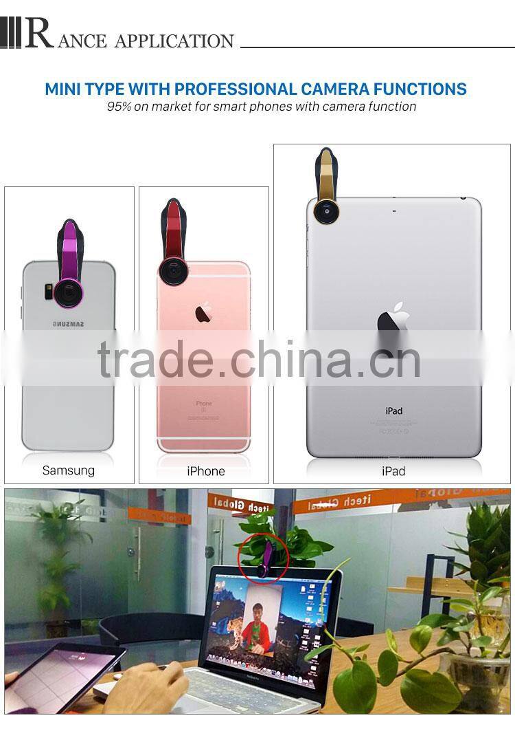 innovative phone accessories clip 198 degree fisheye lens 0.63x super wide angle lens+15x macro lens smartphone special lens