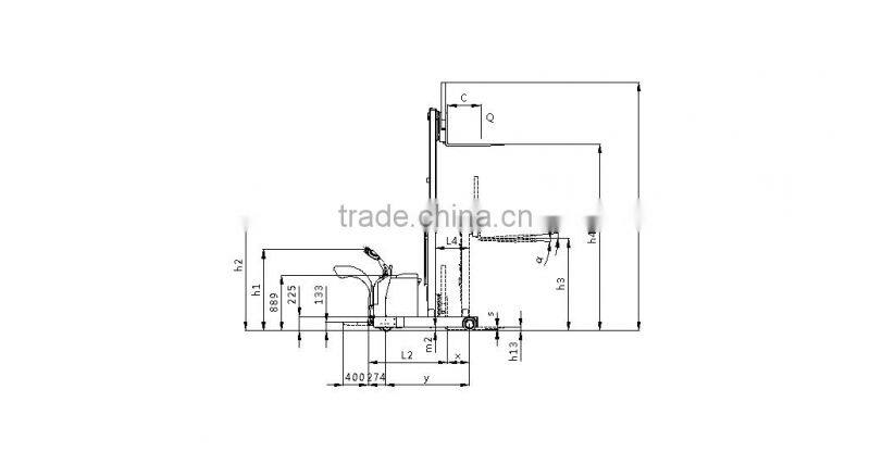 3m Lift Height Electric Reach Stacker Q1330