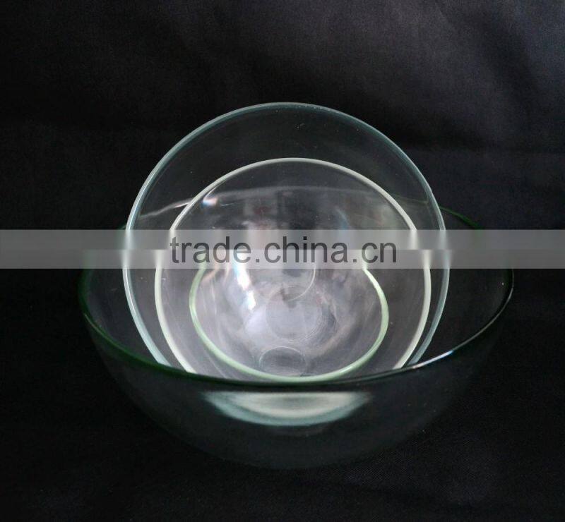 wholesale round clear transparent fruit salad glass soup bowl dinner set