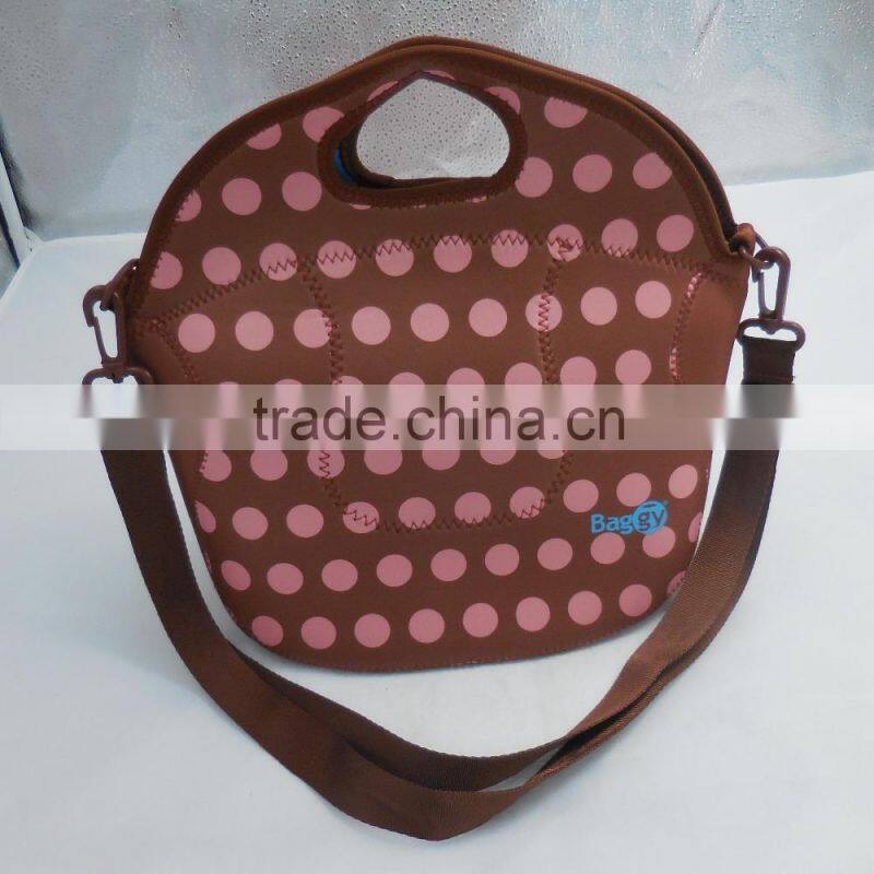 hot-sale eco-friendly neoprene material waterproofed picnic lunch cooler tote bag with lanyard/strap/handle