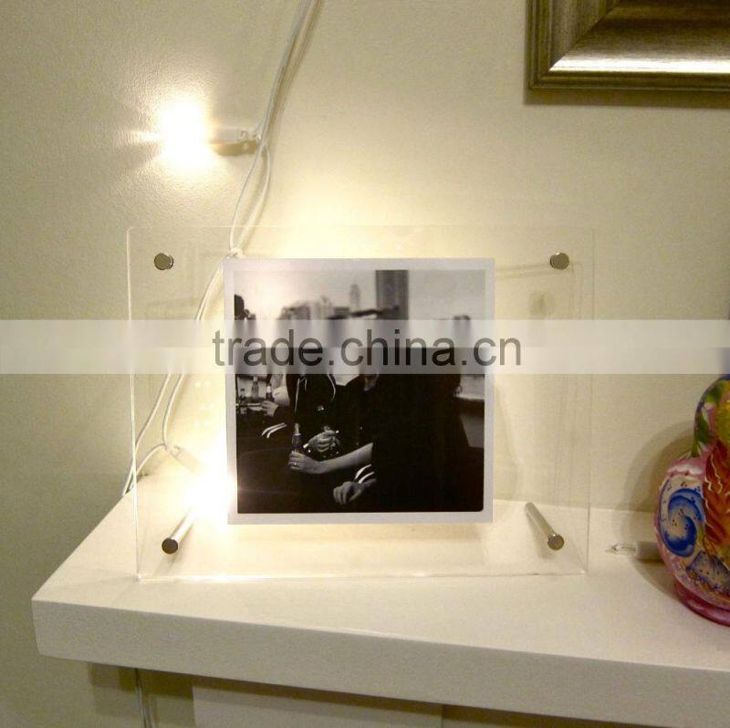 Acrylic 8x10 double sided glass photo frame