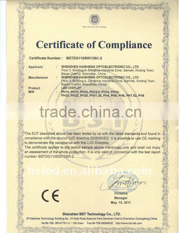 HSTV brand shenzhen bihui display led panel display with great price