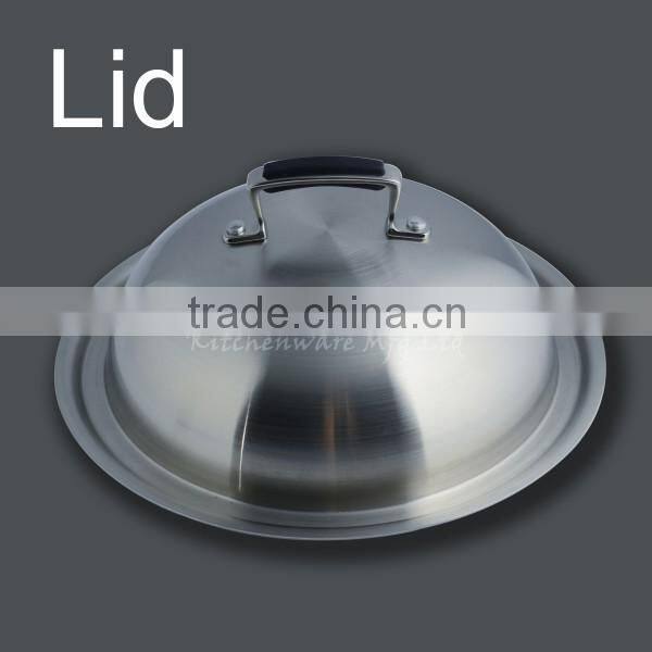 28CM Cooking wok Hot sell three-ply stainless steel chinese wok