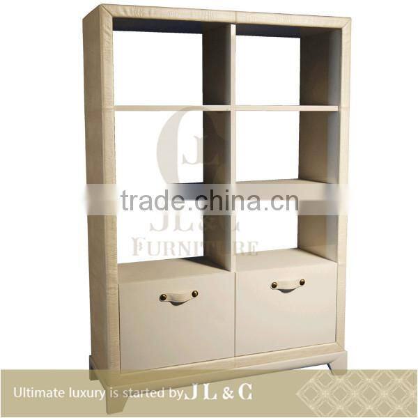 Solid Wood Cocktail Cabinet-JH10-09 Leather Covered Display Cabinet- JL&C Luxury Home Furniture