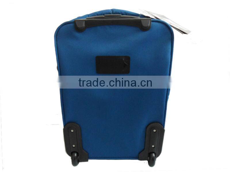 2014 china factory cheap good quality 600D polyester EVA upright wheeled 20'' cabin size carry on travel luggage with trolley