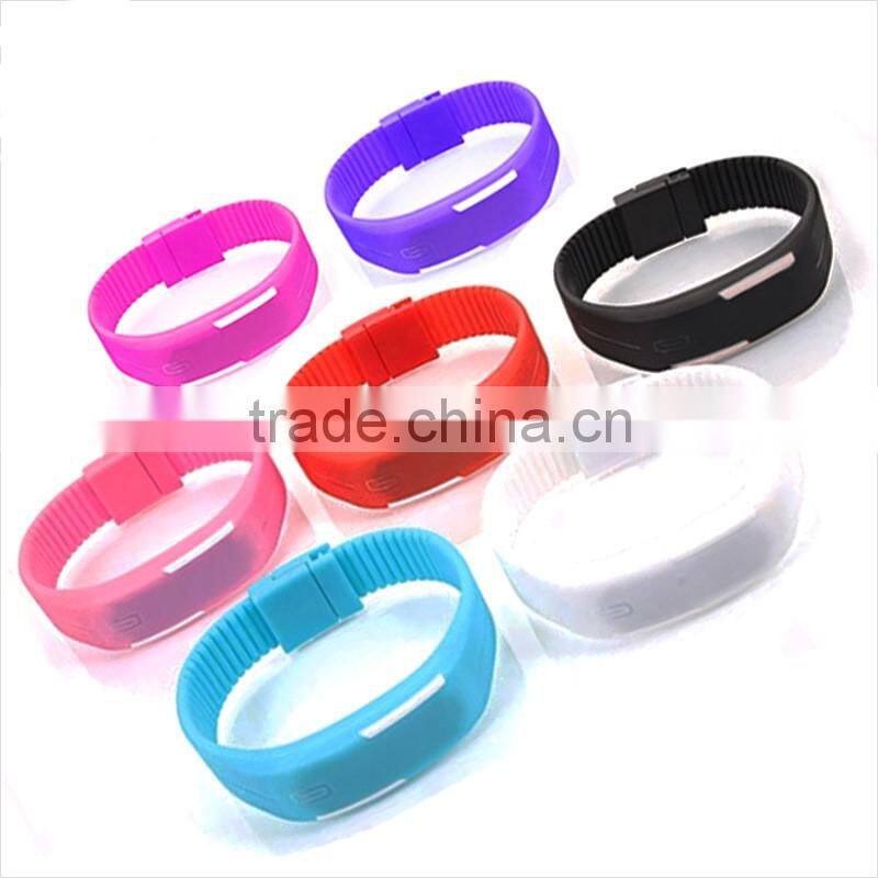 2016 New Fashion Silicone Touch Screen LED Bracelet Digital Wrist Watch For Promotion