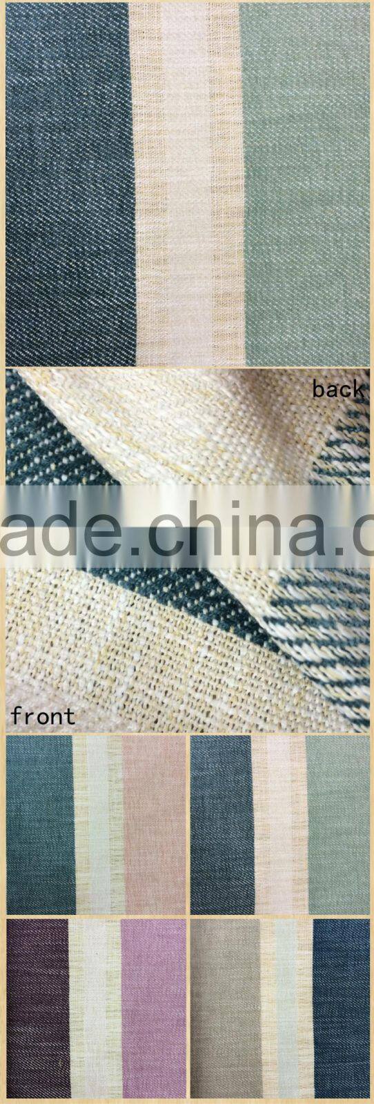 Modern style Stripe Chenille linen fabric for Curtain, sofa cover, cushion cover, bedding