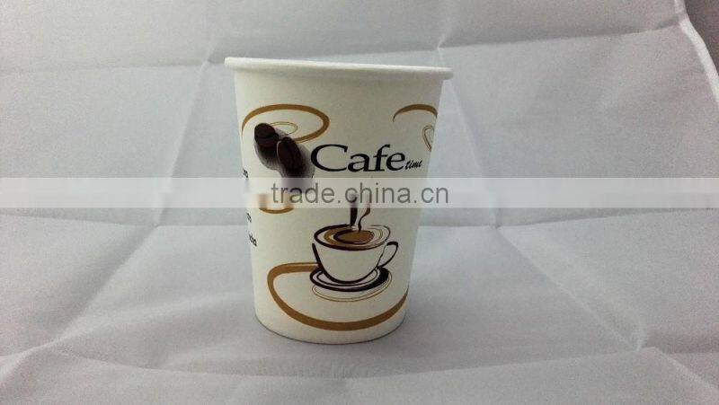 8 oz decorative and high-quality single wall paper cup for hot coffee,lid can be provided
