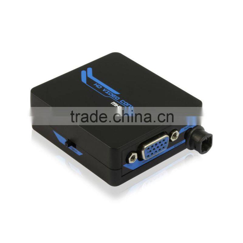 New arrival MHL To VGA + 3.5mm AUDIO/SPDIF Mini Converter, with micro usb to micro usb power cable, factory supply
