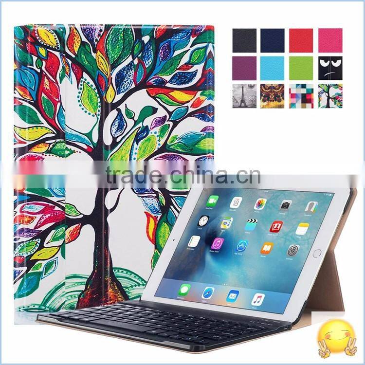 Luxury Business PU Leather Folding Stand cover case for apple ipad pro 9.7'' keyboard case cover