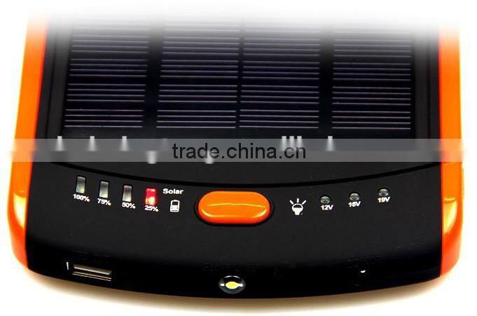 2015 Big capacity universal portable 23000T laptop 12v solar charger for notebook