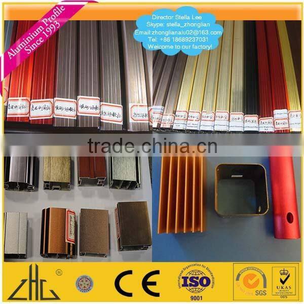 Wow!! flurocarbon coatings aluminium profile for furniture wardrobe square tube/flurocarbon aluminium wooden door frames designs
