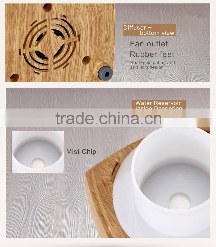 Wood grain ultrasonic humidifier atomizer aroma diffuser room air mist purifier