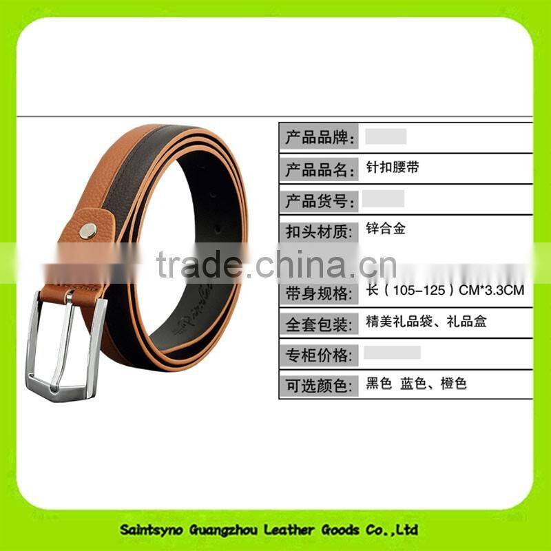16248 Wholesale leather belt straps buckle genuine leather mens business belt
