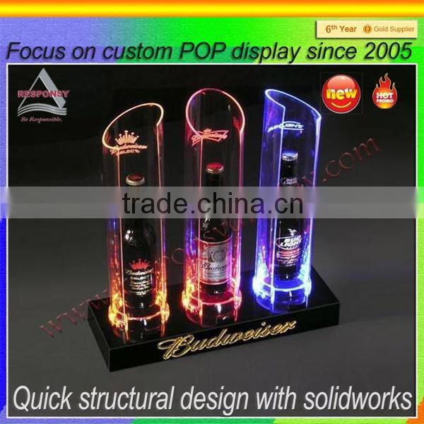 illuminated acrylic bottle wine display stand