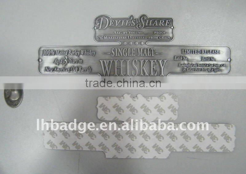 aluminum Whiskey packing label