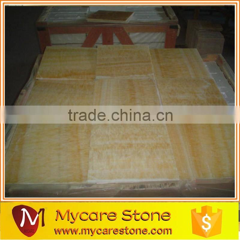 natural polished honey yellow onyx luxury floor tile