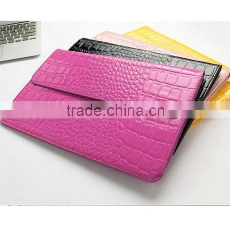 Crocodile pattern ultra design pu leather for macbook top case a1181 manufacture