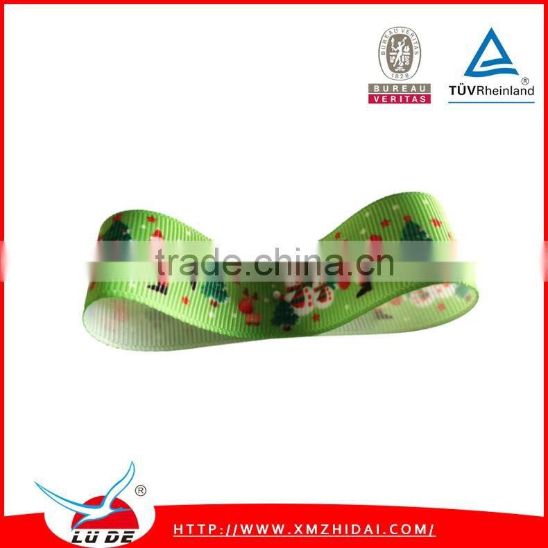 Christmas stripe printed grosgrain ribbons wholesale