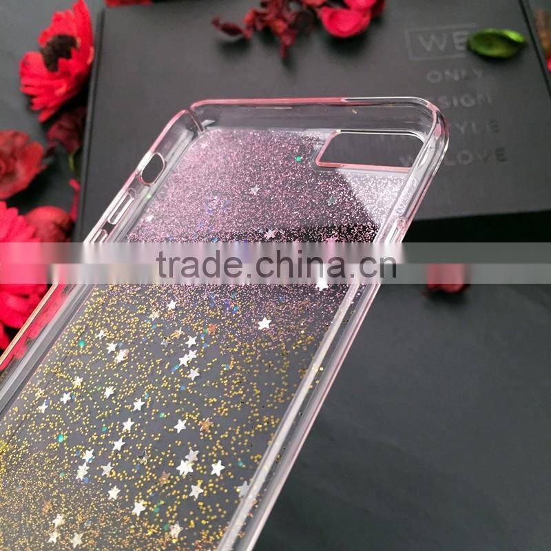 luxury Contrast color Flash powder pc shell cover for iphone