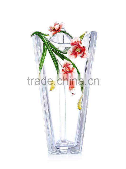 RORO Chanson orchid enamel crystal glass decorative vase flower receptacle