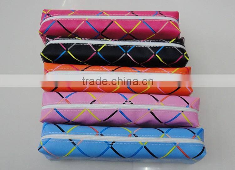 cheap promotional pu leather kids pencil case stationery pouch