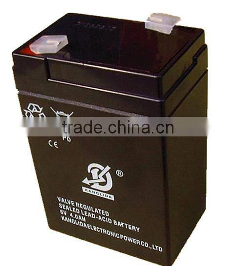 6 volt battery 6v4ah rechargeable vrla sealed lead acid battery for Building intercom