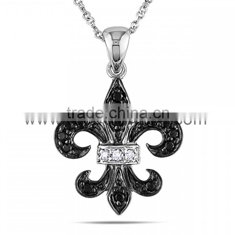 Hot sale faux crystal Ivy fleur de lis pendant