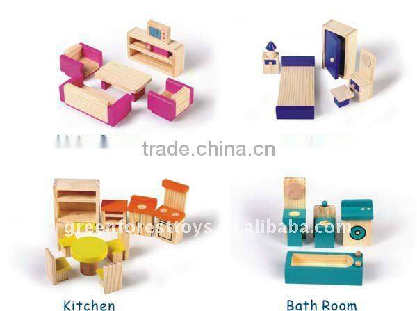 Wooden Toy Miniature Furniture Set