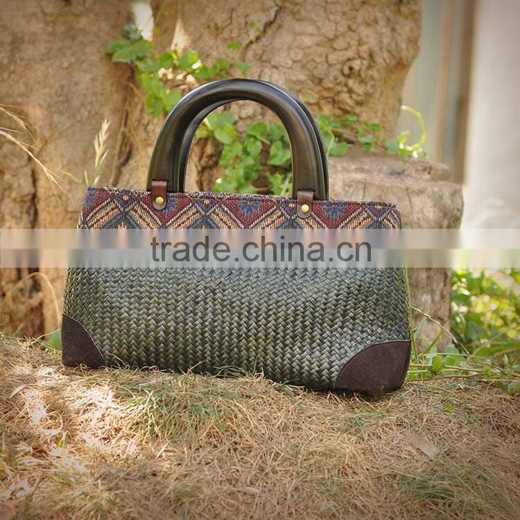 High quality straw bags beach handmade tote bags thailand straw bag summer beach bags